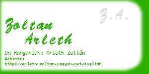 zoltan arleth business card